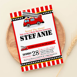 Invitation Baby shower du moteur d'incendie