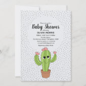 Invitation Baby shower du nom du Plante de Cactus neutre entr (Devant)