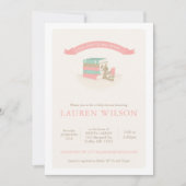 Invitation Baby shower du nouveau chapitre - rose (Devant)