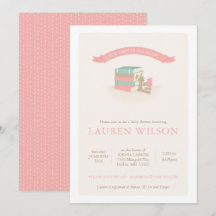Invitation Baby shower du nouveau chapitre - rose