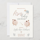 Invitation Baby shower du panneau Zodiac d'Aries (Devant)