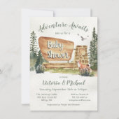 Invitation Baby shower du parc national Adventure Woodland (Devant)