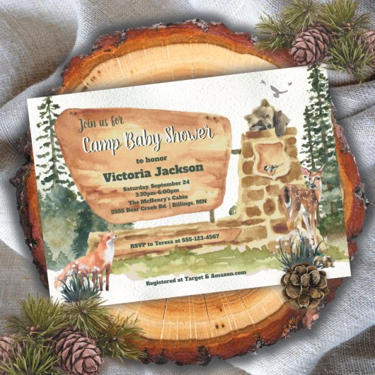 Invitation Baby shower du parc national du Woodland