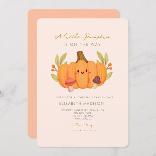 Invitation Baby shower du petit champignon Citroui