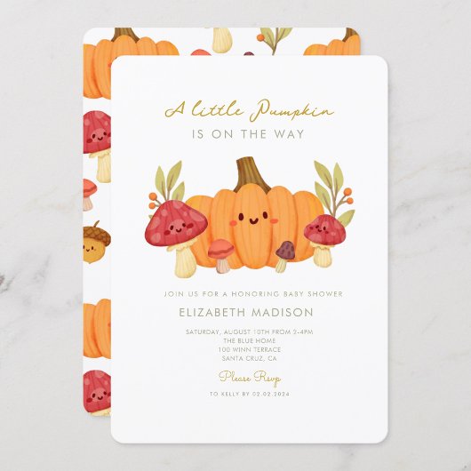 Invitation Baby shower du petit champignon Citroui