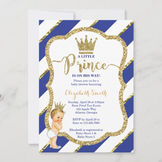 Invitation Baby shower du Petit Prince, Faux Parti (Devant)