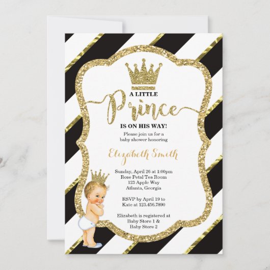 Invitation Baby shower du Petit Prince, Faux Parti (Devant)