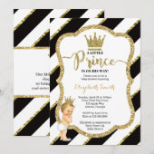 Invitation Baby shower du Petit Prince, Faux Parti (Devant / Derrière)