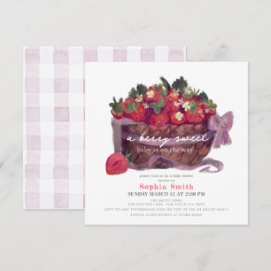 Invitation Baby shower du premier panier de fraises Berry