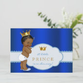 Invitation Baby shower du Prince afro-américain (Debout devant)