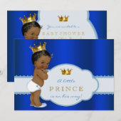 Invitation Baby shower du Prince afro-américain (Devant / Derrière)