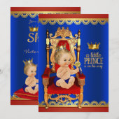Invitation Baby Shower du Prince Charmant (Devant / Derrière)