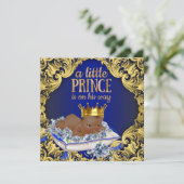 Invitation Baby shower du prince royal africain-américain (Debout devant)