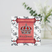 Invitation Baby Shower du Prince Royal Rouge (Debout devant)