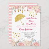 Invitation Baby shower du printemps avril (Devant / Derrière)