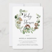 Invitation Baby shower du Royaume des animaux des (Devant)