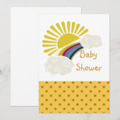 Invitation Baby shower du soleil et des nuages (Devant / Derrière)