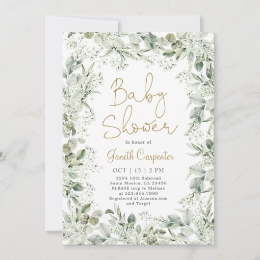 Invitation Baby shower du souffle du bébé (Devant)