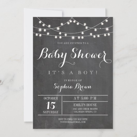 Invitation Baby shower du tableau de bord (Devant)