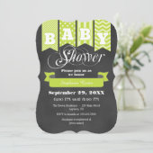 Invitation Baby shower du tableau de bord vert de (Debout devant)