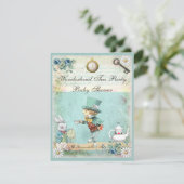 Invitation Baby shower du Tea Party de Mad Hatter Wonderland (Debout devant)