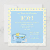 Invitation Baby shower du temps de bain des garçons (Dos)