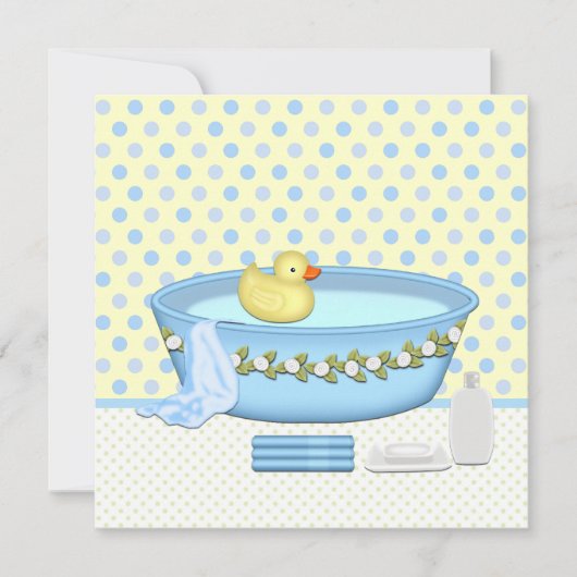 Invitation Baby shower du temps de bain des garçons (Devant)