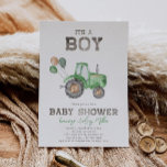 Invitation Baby shower du tracteur | Tracteur vert<br><div class="desc">Baby shower Tractor Invitation Prêt à être personnalisé par vous!</div>