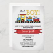 Invitation Baby shower du train (Devant / Derrière)