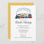 Invitation Baby shower du train Circus (Devant / Derrière)