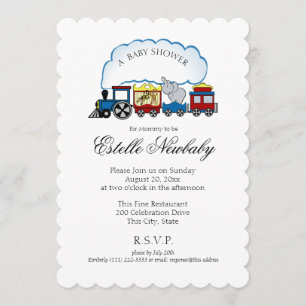 Invitation Baby shower du train Circus