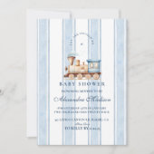 Invitation Baby shower du train d'aquarelle neurale (Devant)