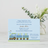 Invitation Baby shower du train de plaisance (Debout devant)