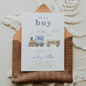 Invitation Baby shower du train Watercolor