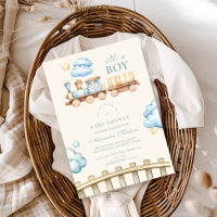 Baby shower du train Watercolor