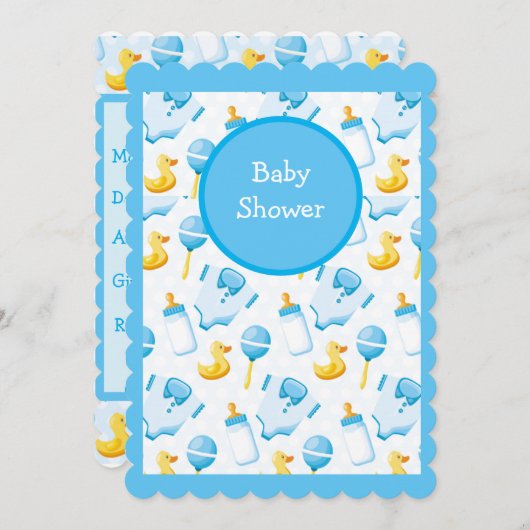 Invitation Baby shower Duckie (Devant / Derrière)