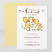 Invitation Baby shower Ducklings Twins (Devant / Derrière)