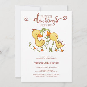 Invitation Baby shower Ducklings Twins