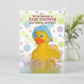 INVITATION baby shower - DUCKY ET BUBBLES (Debout devant)