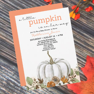 Invitation Baby shower d'une petite Citrouille aut