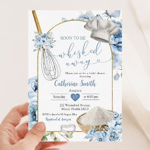 Invitation Baby Shower Dusty Blue Poussiéreuse Fête de Mariag