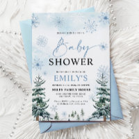 Baby-Shower Dusty Blue sur le thème de l'hiver mer