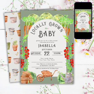 Invitation Baby Shower Écolo au Marché des Producteurs Locaux