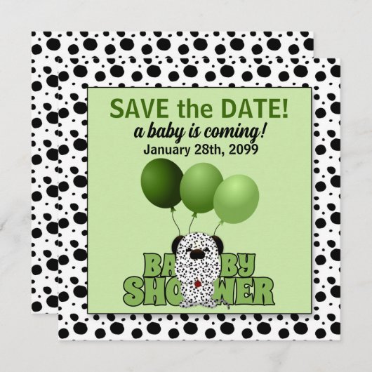 Invitation Baby shower écologique de la Dalmatie (Devant / Derrière)