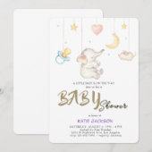 Invitation Baby-Shower Économique et Mignon (Devant / Derrière)