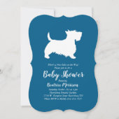 Invitation Baby shower écossais Terrier Chien Blue Boy (Devant)