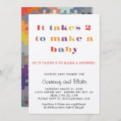 Invitation Baby shower Ecru (Devant / Derrière)