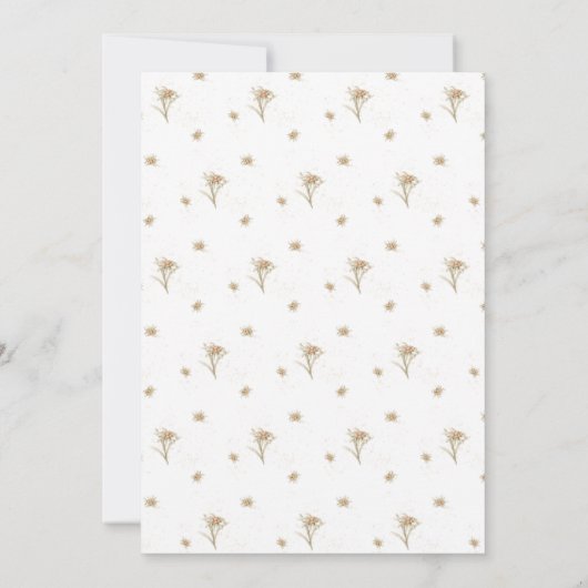 Invitation Baby shower Edelweiss en fleurs et en croissance (Dos)