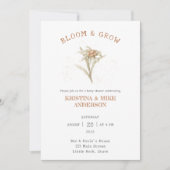 Invitation Baby shower Edelweiss tout-en-un en fleurs et en c (Devant)