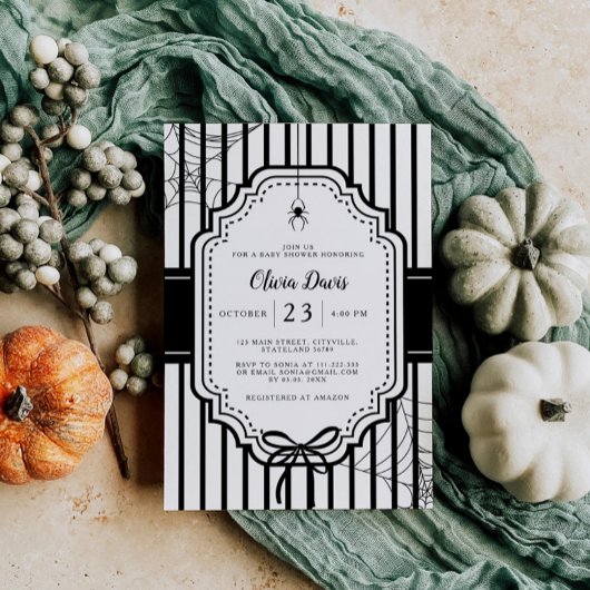 Invitation Baby shower Éffrayant gothique d'Halloween
